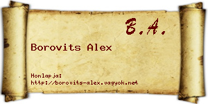 Borovits Alex névjegykártya